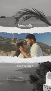 instagram post template of a customer's trip for the travel sector