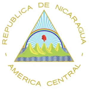 The coat of arms that appears on the flag of Nicaragua