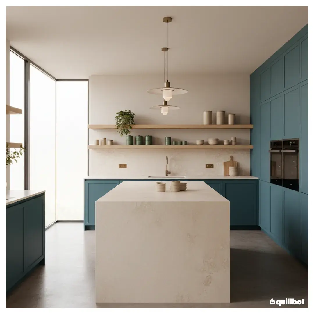 cuisine bleu pétrole