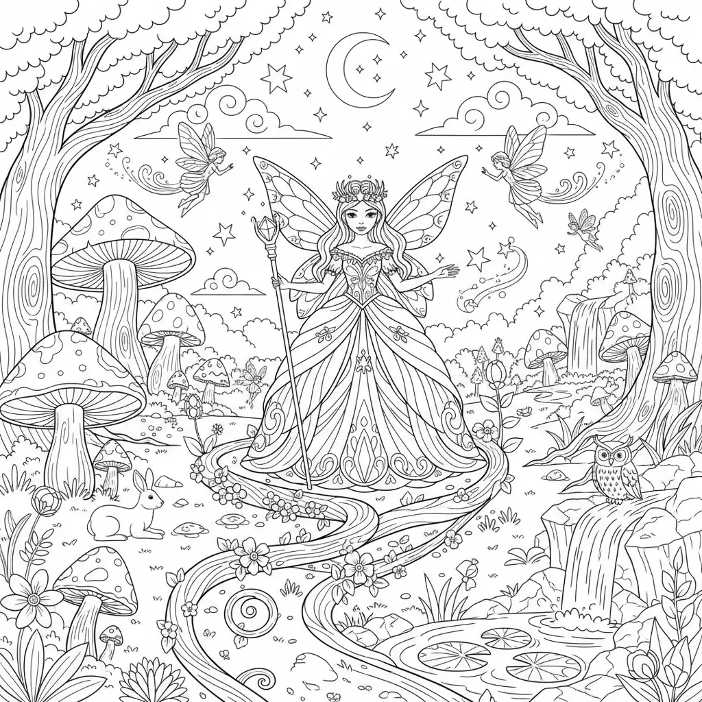 fairy princess coloring page