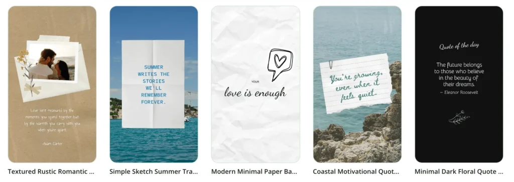 Some Quillbot Instagram story templates for quotes