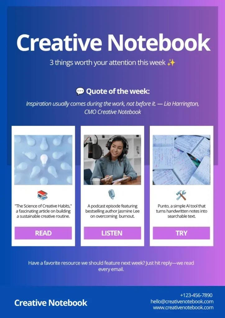 A curated content newsletter created with Quillbot