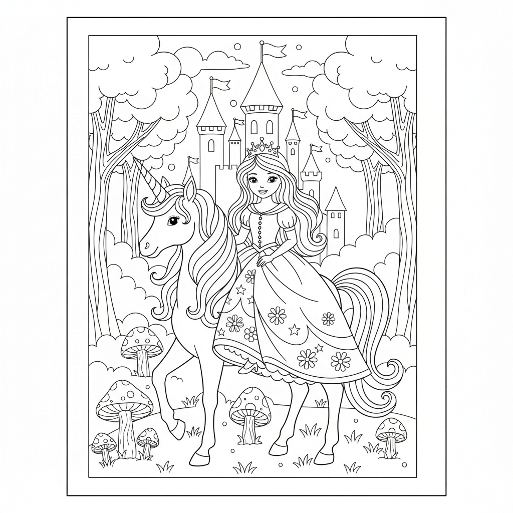 princess coloring page for friends