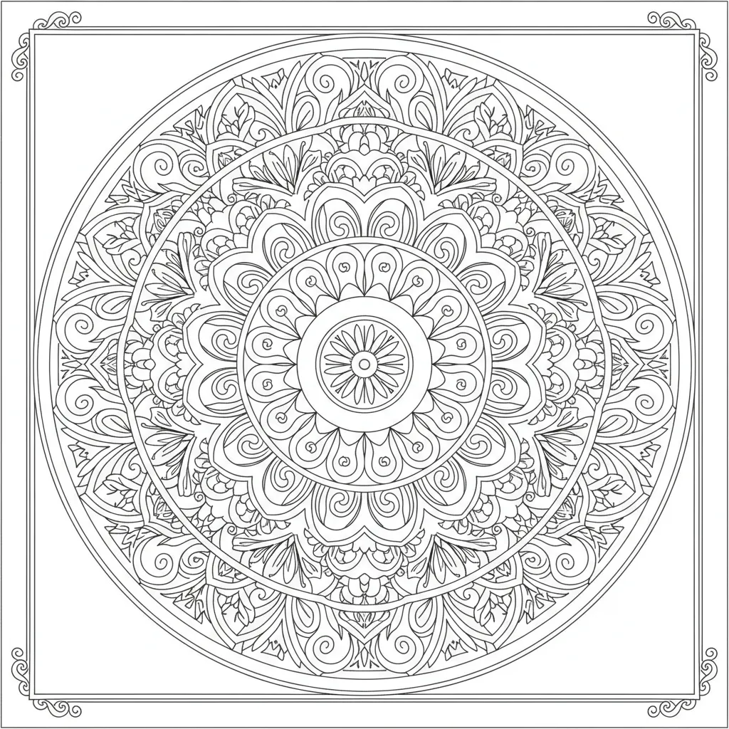 mandala coloring page for adults