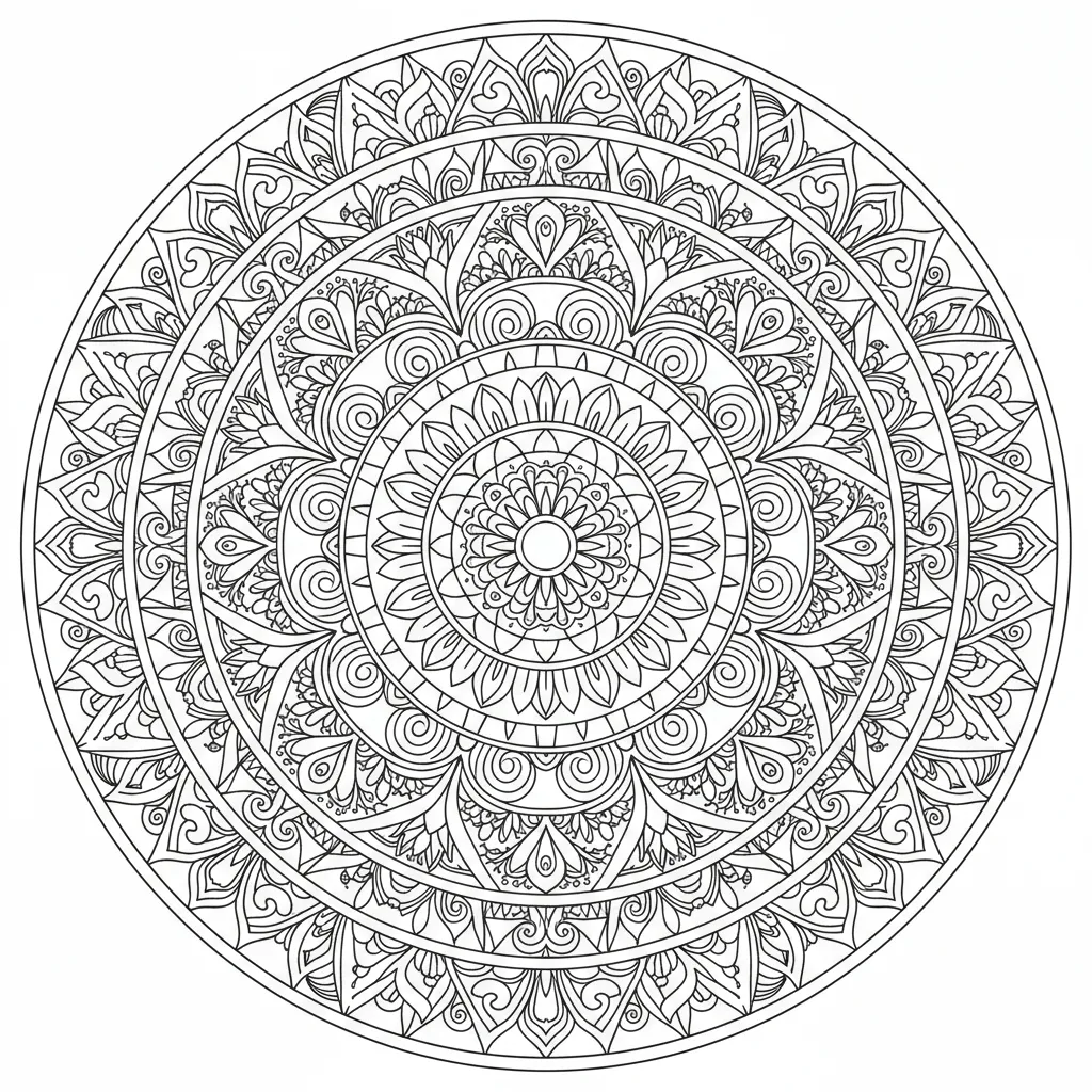 mandala coloring page for adults