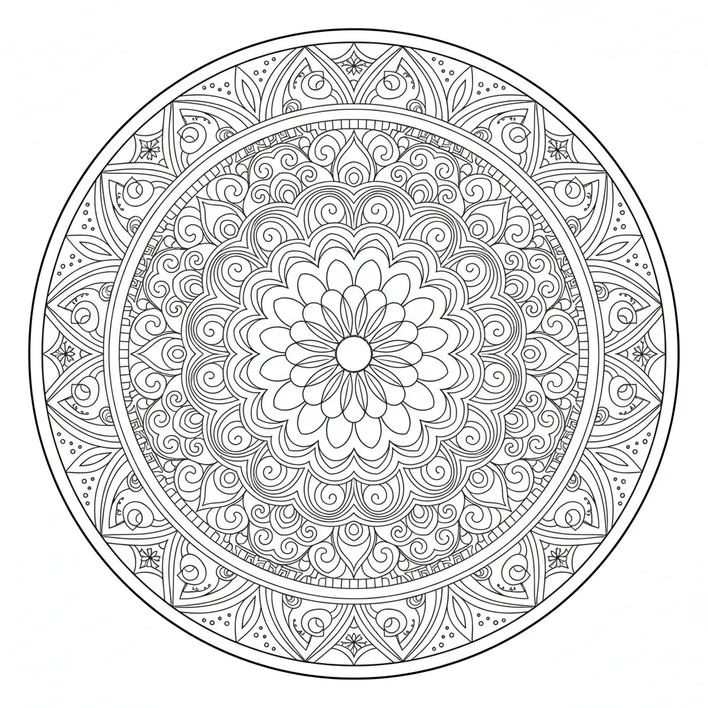 mandala coloring page for adults