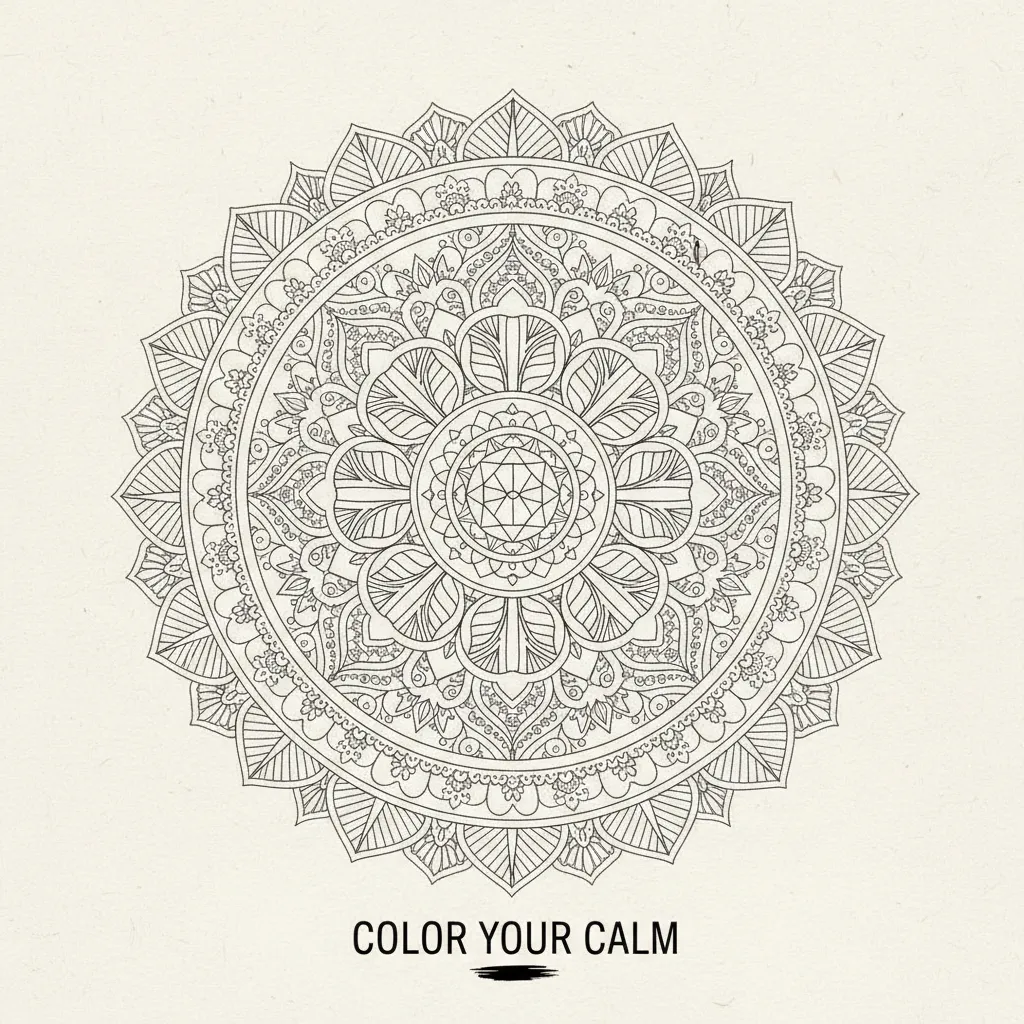 mandala coloring page that says color your calm