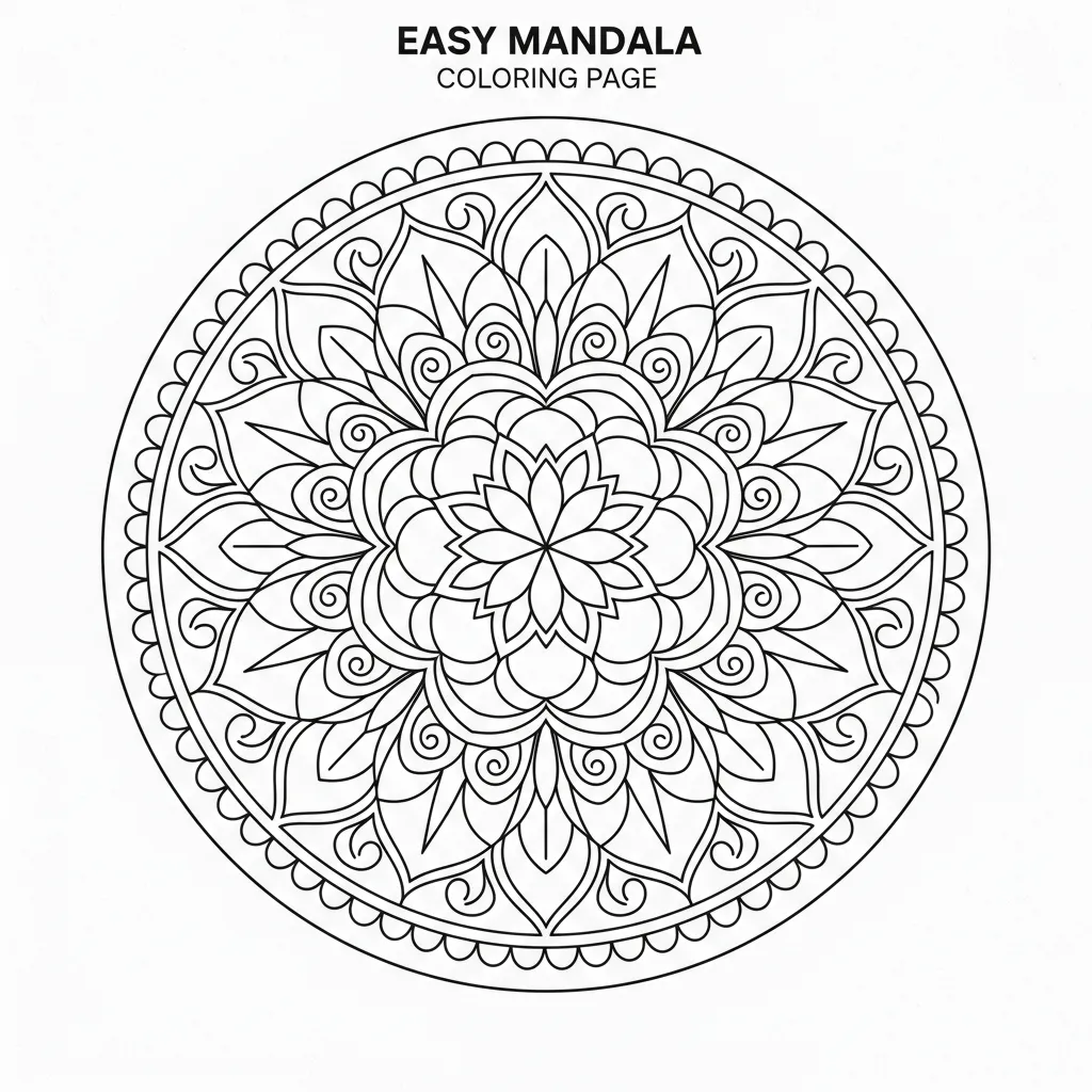 easy mandala coloring page