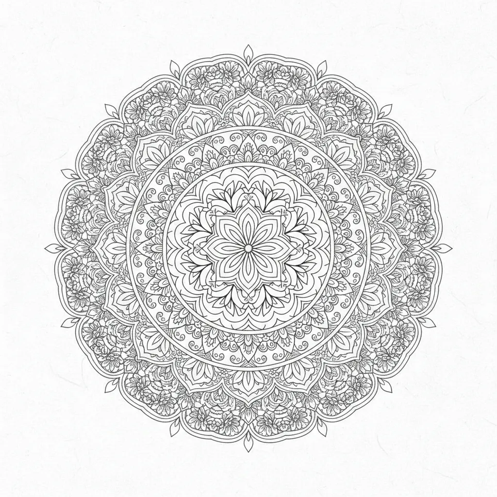 floral mandala coloring page