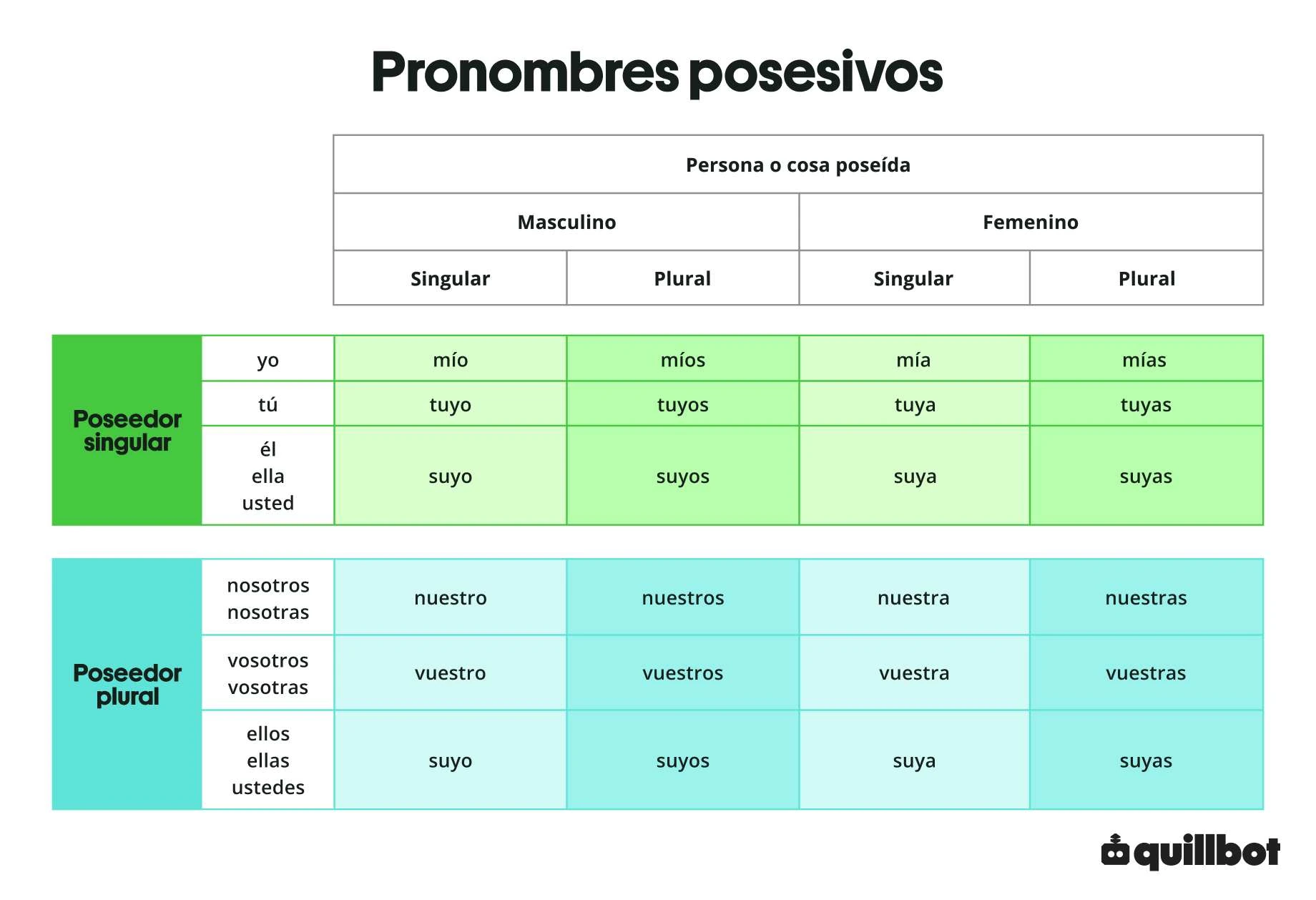 Pronombres posesivos