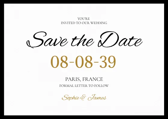 minimalist save the date card template